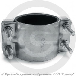 Хомут ремонтный двухсторонний оцинкованный Ду-100 (Дн 108-118) L=103мм ККАЗ