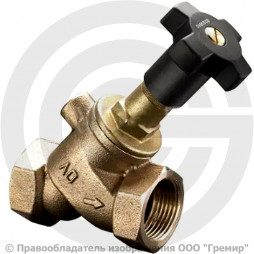 Клапан балансировочный ручной бронзовый муфтовый Ду-15 Ру-25 ВР (ВН) Kvs=4.4м3/ч Оventrop