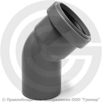 Отвод PP-H серый Дн 32 45гр б/нап в/к RTP (РосТурПласт) 2 Отвод PP-H серый Дн 32 45гр б/нап в/к RTP (РосТурПласт) 2