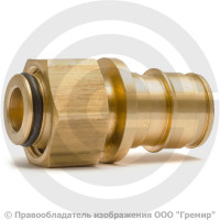 Соединитель латунный для PE-X труб Дн 20-3/4" под евроконус с накидной гайкой GX179 Giacomini GX179Y054 Соединитель латунный для PE-X труб Дн 20-3/4" под евроконус с накидной гайкой GX179 Giacomini GX179Y054