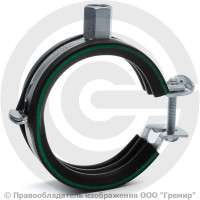Хомут крепежный оцинкованный с резиновой прокладкой (Дн 53-58) М8 б/к Mupro Optimal Junior Хомут крепежный оцинкованный с резиновой прокладкой (Дн 53-58) М8 б/к Mupro Optimal Junior