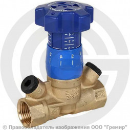 Клапан балансировочный ручной латунный муфтовый Ду-40 Ру-25 ВР (ВН) Kvs=10.4м3/ч BL.210 MVI