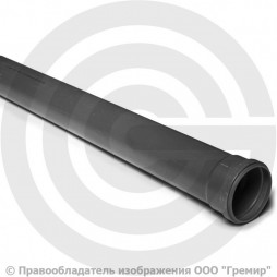 Труба НПВХ (ПВХ) канализационная серая Дн 50х3,2 безнапорная L=1,5м в/к Хемкор