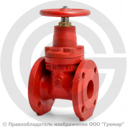 Задвижка чугунная фланцевая Ду-50 Ру-16 (Т<150°С) красная 30ч39р (МЗВГ) Зав. им. Гаджиева