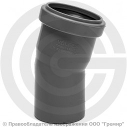 Отвод PP-H серый Дн 50 15гр б/нап в/к RTP (РосТурПласт) 2