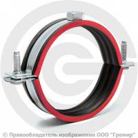 Хомут крепежный оцинкованный с резиновой прокладкой Ду-80 (Дн 73-80) (2 1/2") ±2мм М10 б/к Хомут крепежный оцинкованный с резиновой прокладкой Ду-80 (Дн 73-80) (2 1/2") ±2мм М10 б/к