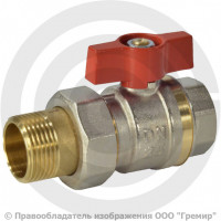 Кран латунный Ду-32 (1 1/4") Ру-40 ВР-"Американка" полнопроходной бабочка Ридан BVR-FR Кран латунный Ду-32 (1 1/4") Ру-40 ВР-"Американка" полнопроходной бабочка Ридан BVR-FR