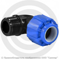 Отвод ПЭ компрессионный Дн 32-3/4" 90гр НР (НАР) ТПК-АКВА Отвод ПЭ компрессионный Дн 32-3/4" 90гр НР (НАР) ТПК-АКВА
