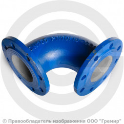 Отвод фланцевый ОФ Ду-200 45 градусов (L=180) ВЧШГ с ЦПП цинк+AL ГОСТ ISO 2531-2012