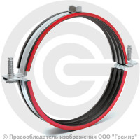 Хомут крепежный оцинкованный с резиновой прокладкой Ду-150 (Дн 158-166) (6") ±2мм М10 б/к Хомут крепежный оцинкованный с резиновой прокладкой Ду-150 (Дн 158-166) (6") ±2мм М10 б/к