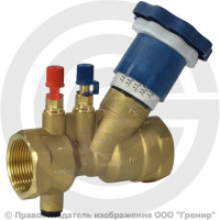 Клапан балансировочный ручной латунный муфтовый Ду-50 Ру-25 ВР (ВН) Kvs=38м3/ч с измерительными ниппелями OR Клапан балансировочный ручной латунный муфтовый Ду-50 Ру-25 ВР (ВН) Kvs=38м3/ч с измерительными ниппелями OR