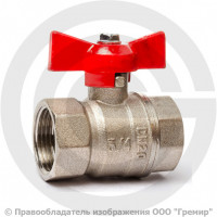 Кран латунный Ду-25 (1") Ру-40 ВР (ВН) муфтовый никель бабочка RTP (РосТурПласт) Кран латунный Ду-25 (1") Ру-40 ВР (ВН) муфтовый никель бабочка RTP (РосТурПласт)