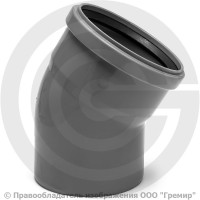 Отвод PP-H серый Дн 110 30гр б/нап в/к RTP (РосТурПласт) 2 Отвод PP-H серый Дн 110 30гр б/нап в/к RTP (РосТурПласт) 2