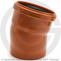 Отвод НПВХ (ПВХ) с раструбом коричневый Дн 200 15гр б/нап в/к Ostendorf KGB Отвод НПВХ (ПВХ) с раструбом коричневый Дн 200 15гр б/нап в/к Ostendorf KGB