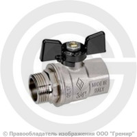Кран латунный Ду-32 (1 1/4") Ру-20 ВР-НР (ВН-НАР) никель бабочка Bugatti серия 917 Кран латунный Ду-32 (1 1/4") Ру-20 ВР-НР (ВН-НАР) никель бабочка Bugatti серия 917