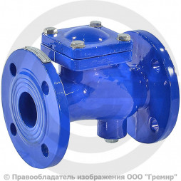 Клапан обратный шаровый чугунный фланцевый Ду-100 Ру-16 (Т<80°С) шар сталь+NBR Benarmo