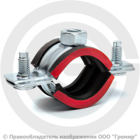 Хомут крепежный оцинкованный с резиновой прокладкой Ду-20 (Дн 26-30) (3/4") ±2мм М8 б/к Хомут крепежный оцинкованный с резиновой прокладкой Ду-20 (Дн 26-30) (3/4") ±2мм М8 б/к