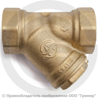Фильтр сетчатый Y-образный латунный Ду-40 (1 1/2") Ру-20 ВР (ВН) (Т<150°С) под пломбу Aquasfera 4001 Фильтр сетчатый Y-образный латунный Ду-40 (1 1/2") Ру-20 ВР (ВН) (Т<150°С) под пломбу Aquasfera 4001