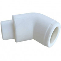 Угольник PP-R переходной белый внутренняя-наружная пайка Дн 20 45гр для труб VALFEX Угольник PP-R переходной белый внутренняя-наружная пайка Дн 20 45гр для труб VALFEX