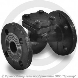 Клапан обратный подъемный чугунный фланцевый Ду-80 Ру-25 (Т<200°С) 16кч9нж