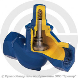 Клапан обратный подъемный чугунный муфтовый Ду-25 (1") Ру-16 ВР (ВН) (Т<200°С) 277А Zetkama