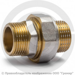 Американка (соединитель) латунная прямая НР (НАР) Ду-25 (1") никель Aquasfera