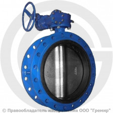Затвор чугунный поворотный фланцевый с редуктором Ду-125 Ру-16 EPDM с чугунным диском ABRA BUV-FL226
