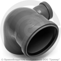 Отвод PP-H с выходом правый серый Дн 110-50 45гр б/нап в/к RTP (РосТурПласт) 2 Отвод PP-H с выходом правый серый Дн 110-50 45гр б/нап в/к RTP (РосТурПласт) 2