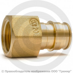 Муфта латунная для PE-X труб Дн 16-1/2" ВР (ВН) GX109 Giacomini