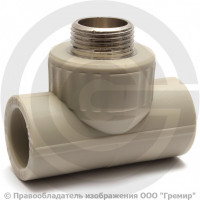 Тройник PP-R комбинированный серый НР (НАР) Дн 20-3/4" Pro Aqua Тройник PP-R комбинированный серый НР (НАР) Дн 20-3/4" Pro Aqua