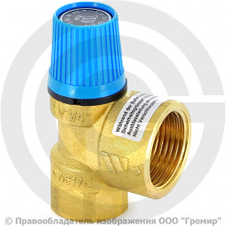 Клапан предохранительный пружинный латунный Ду 15-20 (G1/2"-G3/4") ВР (ВН) Рср=10бар (Т<110°С) SVW10 Watts