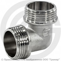 Уголок (угольник) латунный реборда НР (НАР) Ду-25 (1") никель SantechSystems