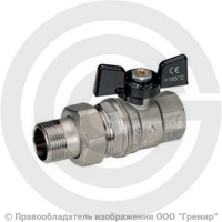 Кран латунный Ду-25 (1") Ру-40 ВР-"Американка" никель полнопроходной бабочка Bugatti серия 322 Кран латунный Ду-25 (1") Ру-40 ВР-"Американка" никель полнопроходной бабочка Bugatti серия 322