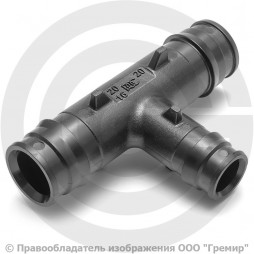 Тройник PPSU переходной для PE-X труб Дн 25-20-20 РОС