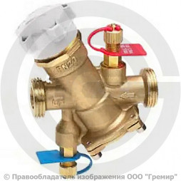 Клапан балансировочный автоматический латунный муфтовый Ду-15 Ру-16 НР(НАР) Kvs=0.54м3/ч с измерительными ниппелями AQT-R Ридан