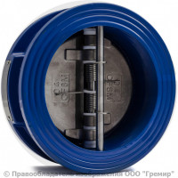 Клапан обратный двухстворчатый чугунный межфланцевый Ду-350 Ру-16 (Т<120°С) створки нерж Benarmo