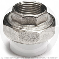 Муфта PP-R комбинированная разъемная белая ВР (ВН) Дн 25-1/2" VALFEX Муфта PP-R комбинированная разъемная белая ВР (ВН) Дн 25-1/2" VALFEX