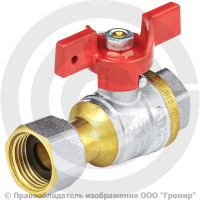 Кран латунный Ду-15 (1/2") Ру-40 ВР-Накидная гайка никель полнопроходной бабочка красная Aquasfera 1022 Euro Кран латунный Ду-15 (1/2") Ру-40 ВР-Накидная гайка никель полнопроходной бабочка красная Aquasfera 1022 Euro