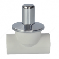 Клапан запорный (вентиль) PP-R белый хромированный Дн 32 90гр Ру-25 внутренняя пайка RTP (РосТурПласт)